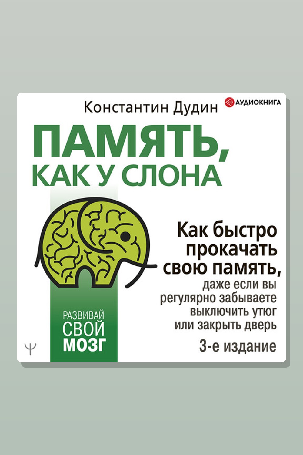Обложка: Память, как у слона. Как быстро прокачать свою память, даже если вы регулярно забываете выключить утюг или закрыть дверь — Константин Дудин